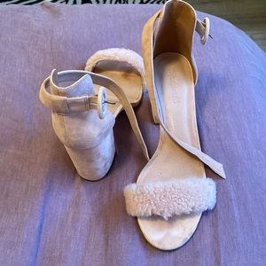 Madewell suede heals with sherpa